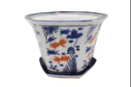 12" Porcelain Koi Fish Planter