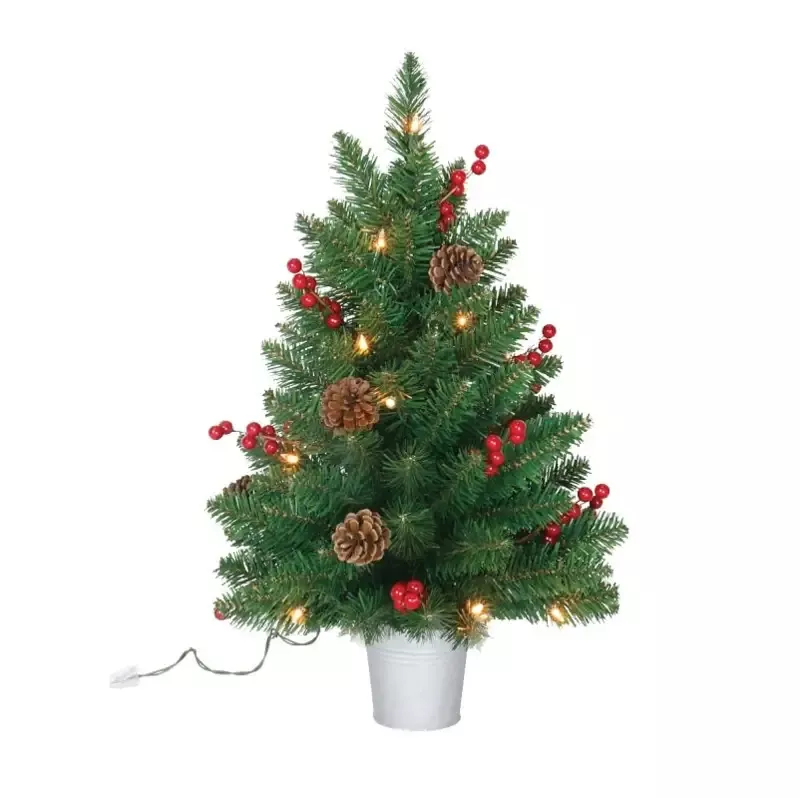 2ft Pre-Lit Artificial Tree with Pinecones