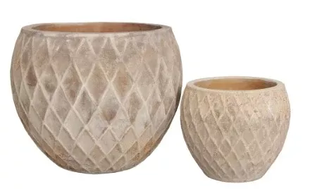 Antique Sandstone Diamond Belly Pot