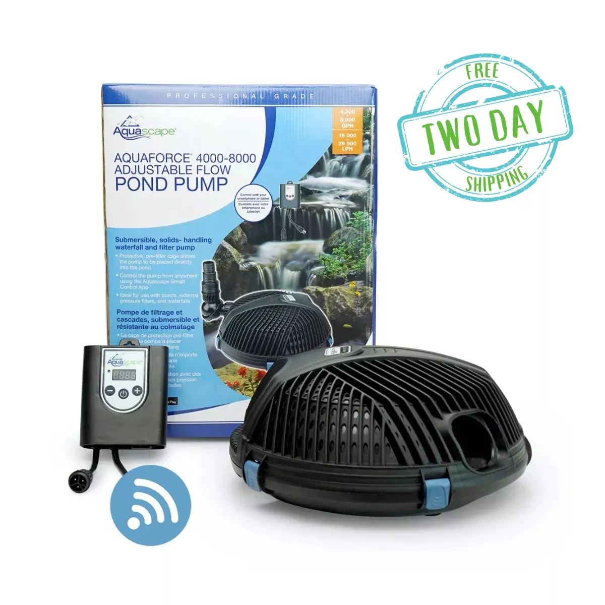 Aquascape AquaForce 4000-8000 Adjustable Flow Solids-Handling Pond Pump