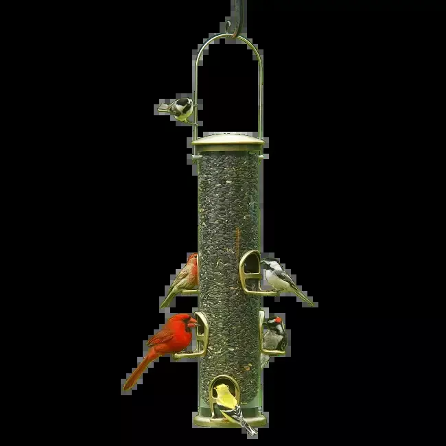 Aspects Big Tube Bird Feeder with Quick-Clean Base – Brass