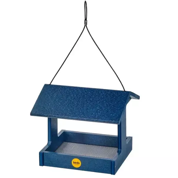 Backyard Nature Recycled Plastic Fly-Through Feeder, Blue