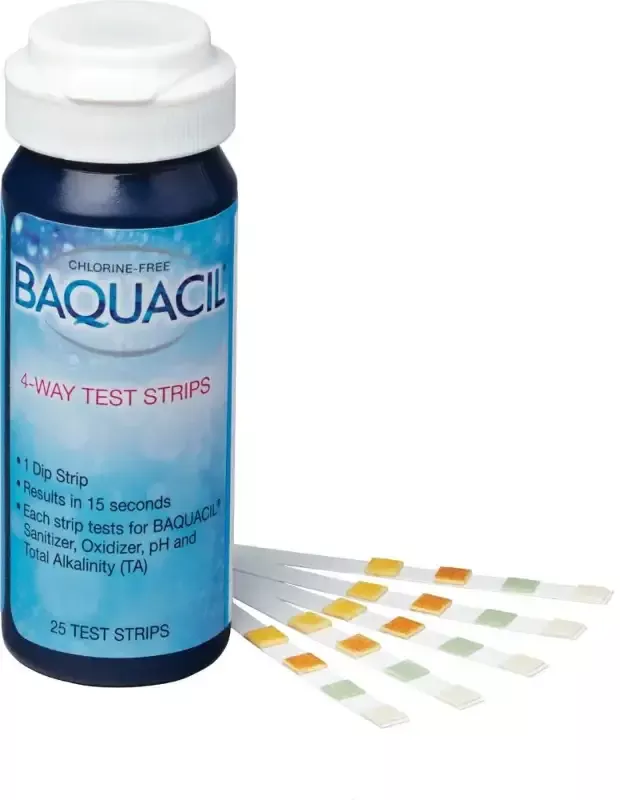 Baquacil 4-Way Test Strips – 25 Per Bottle