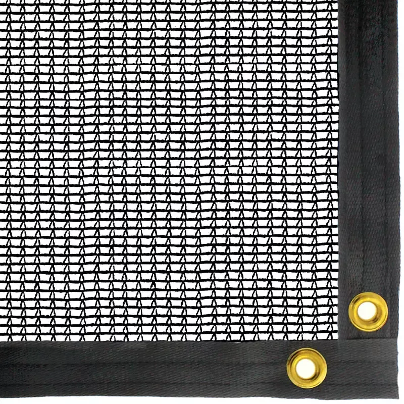 Be Cool Solutions™ 30% Black Tape Knit Shade Cloth, Grommeted Panel