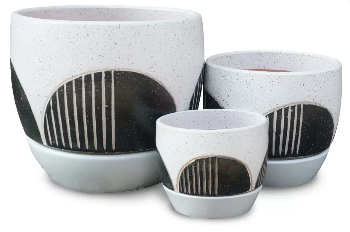 Black Hole Mid-Century Egg Planters