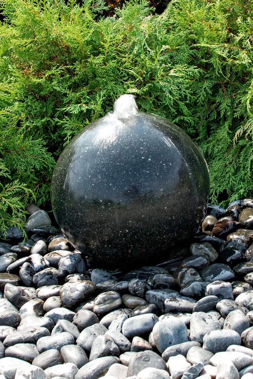 Blue Thumb Black Granite Sphere Fountain