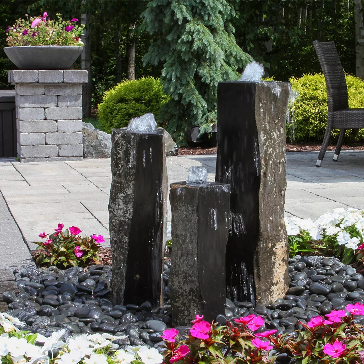 Blue Thumb Triple One Side Polished Basalt Fountain Kit