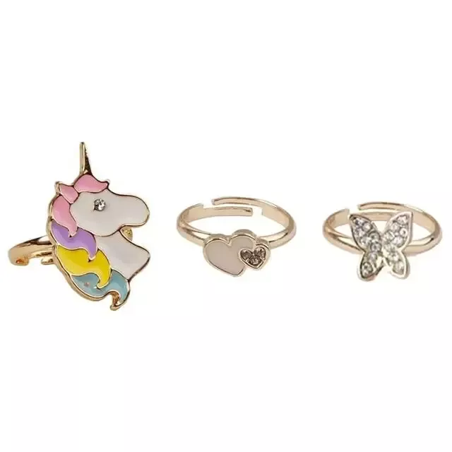 Boutique Butterfly & Unicorn Rings 3-Pack