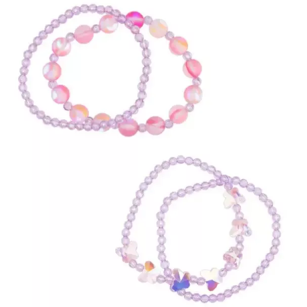 Boutique Shimmer Butterfly Bracelet 2-Pack, Assorted