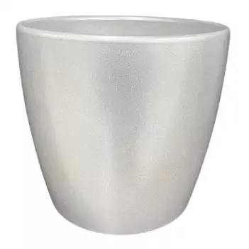 Ceramic Planter, Silver Color, 6.25″