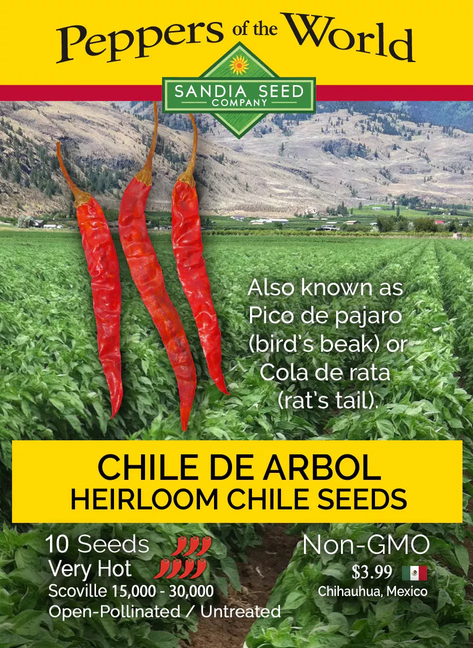 Chile De Arbol Heirloom Pepper Seeds