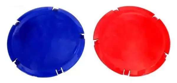 Colored lens, blue & red