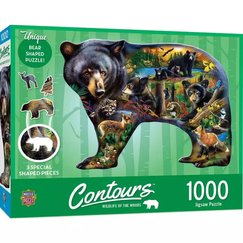 Contours – Wildlife of the Woods 1000 Piece Shaped Puzzle