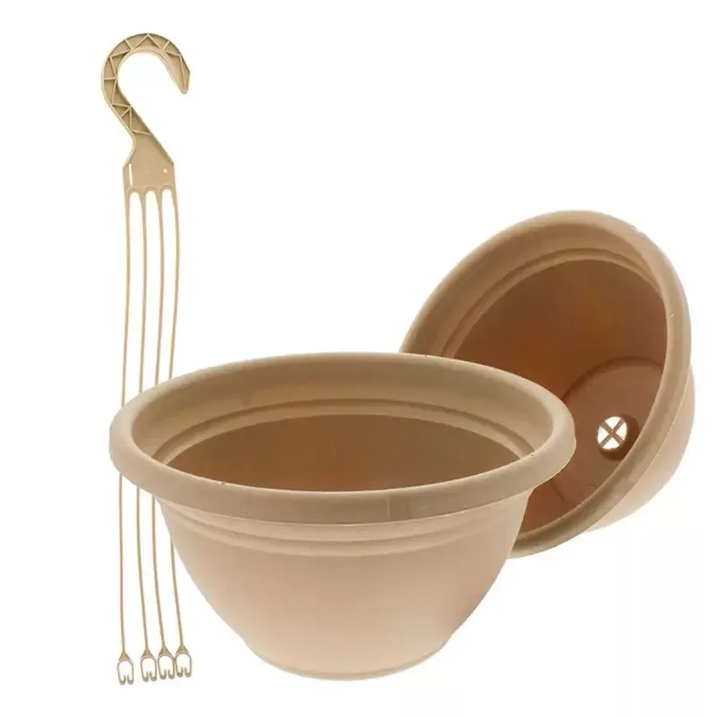 Decostone 12 in. Sandstone Hanging Planter