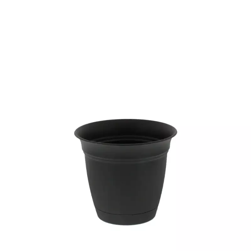 Eclipse Black Planter with Saucer