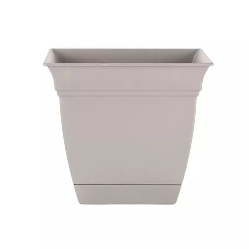 Eclipse Cottage Stone Square Planter with Saucer