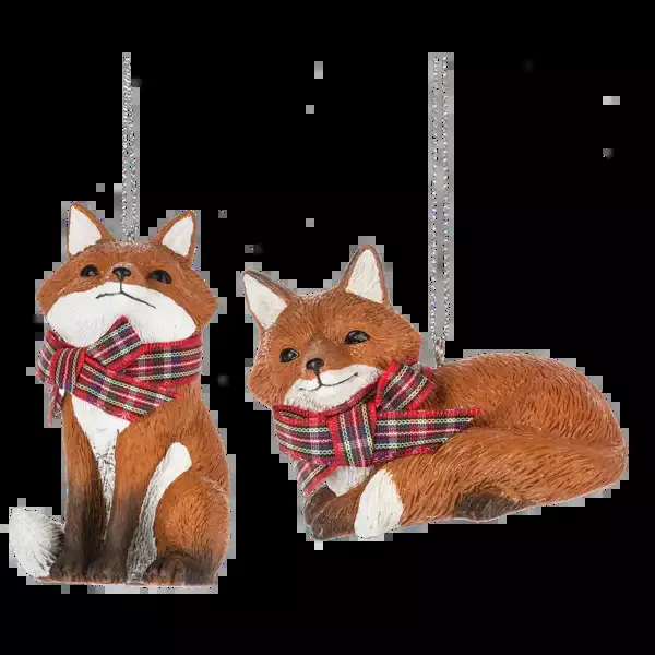 Fox with Scarf Ornament – Assorted