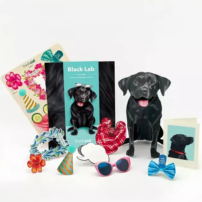 FreshCut Paper Back Lab Pop-Up 3D Greeting Card