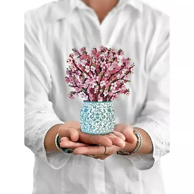 FreshCut Paper Pop Up Mini Cherry Blossoms 3D Greeting Card