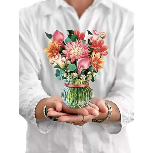 FreshCut Paper Pop Up Mini Dear Dahlia 3D Greeting Card