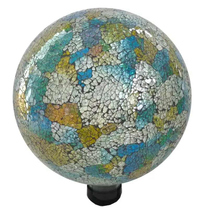 Gardener Select™ 10 in. Crackled Mosaic Glass Gazing Globe