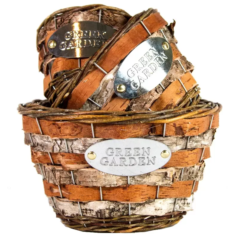 Gardener Select™ Birch Bark Basket Planter Set