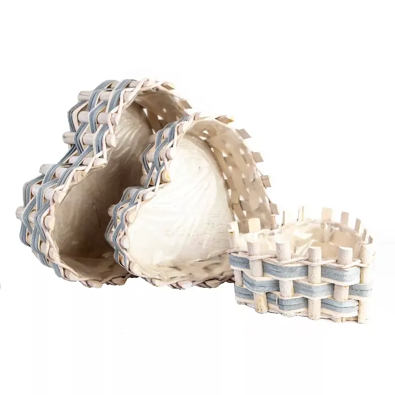 Gardener Select™ Heart Wood 3-Piece Weaved Planter Set