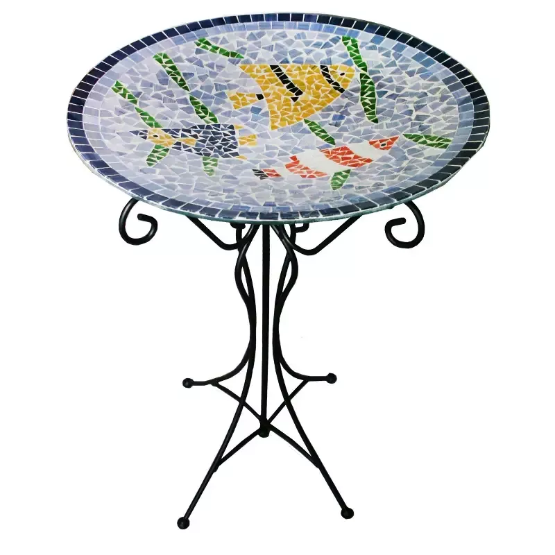 Gardener Select™ Mosaic Glass Fish Design Bird Bath