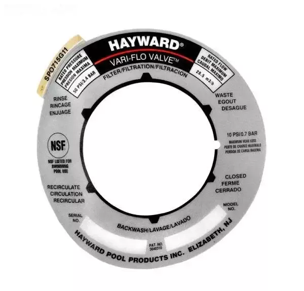 Hayward SPX0715G Valve Position Label