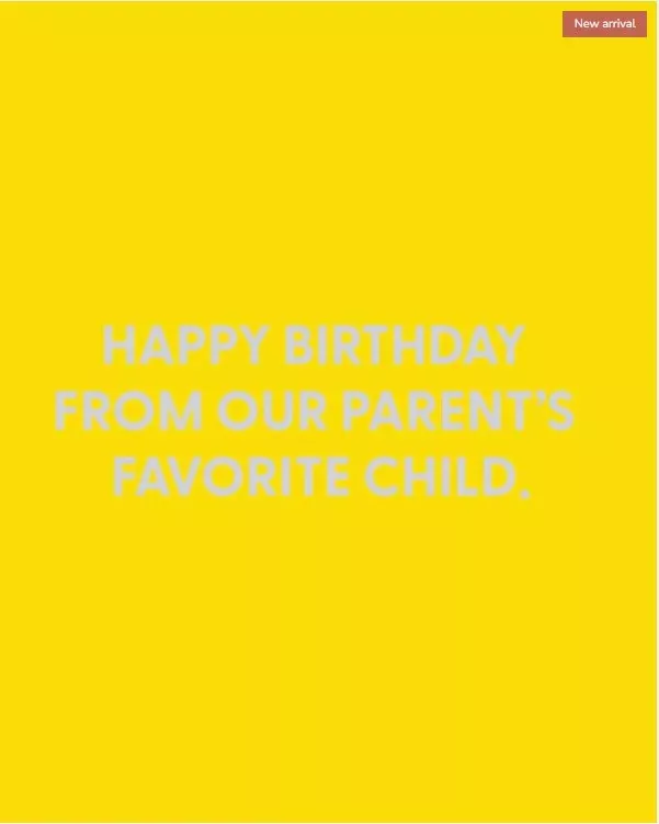 HB from our parents' Favorite Child Card