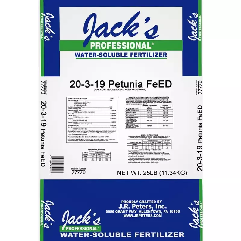 Jack’s Fertilizer 20-3-19 Petunia FeED
