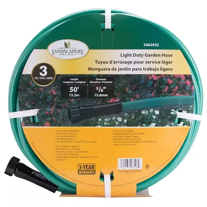 Landscapers Select Garden Hose, 50ft, Light Duty 5/8″