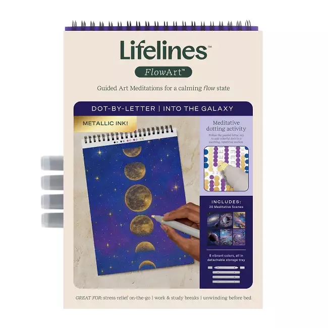 Lifelines FlowArt™: Dot-By-Letter Galaxy Metallic
