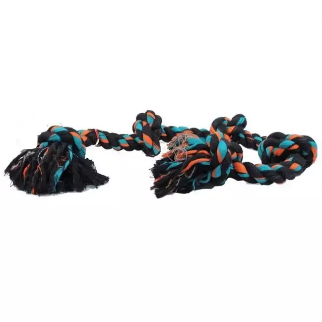 Mammoth Flossy Chews Color Rope Bone – 5 Knot X-Large Multi-Color