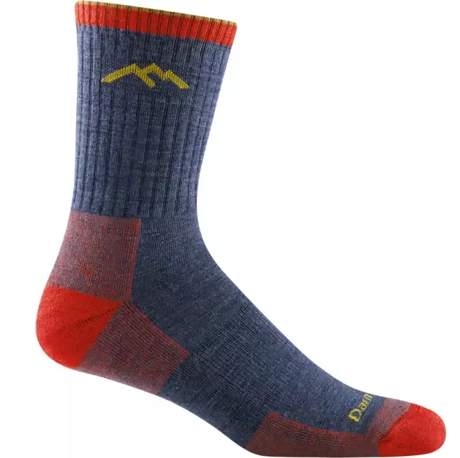 Men’s Hiker Micro Crew Midweight Hiking Socks, Denim