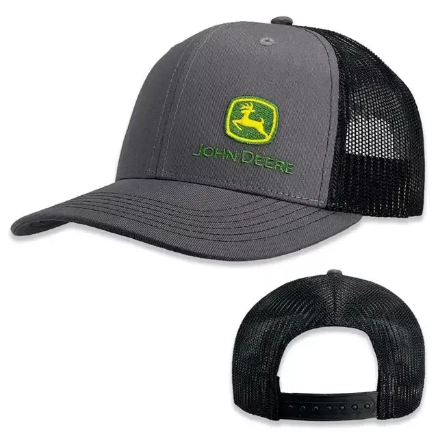 Men’s John Deere Grey & Black Mesh Back Logo Hat
