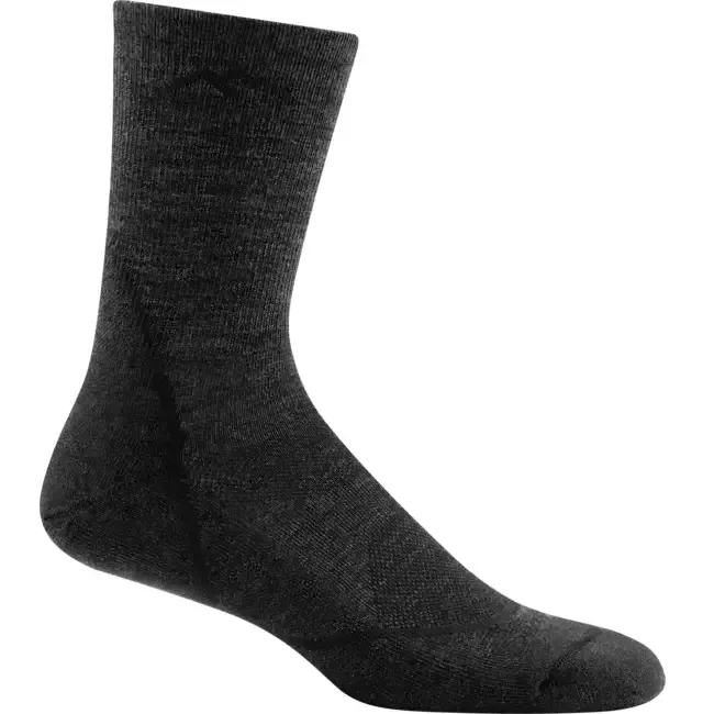 Men’s Light Hiker Micro Crew Lightweight Hiking Socks, Black