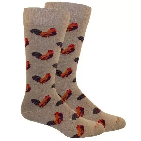 Men’s Rooster Socks, Khaki
