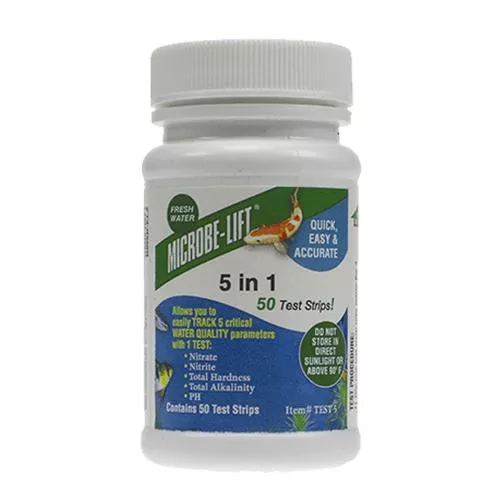 Microbe-Lift,5 in 1 pond test kit, (50 strips)