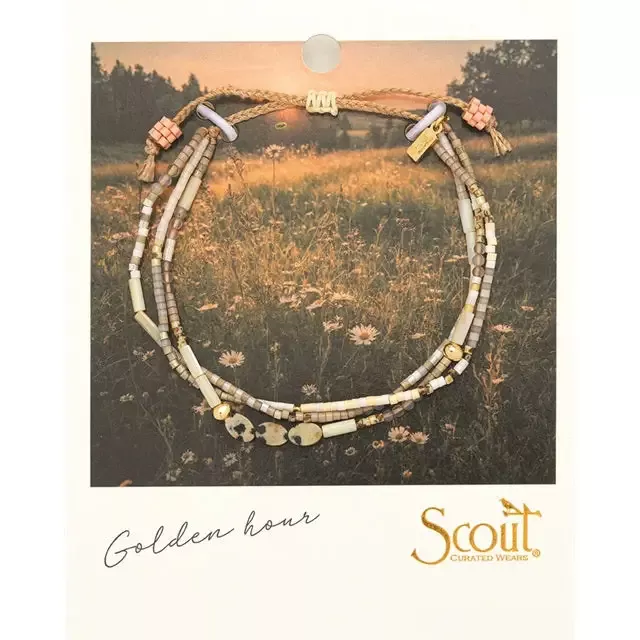 Mixed Media Bracelet – Joy/Dalmatian Jasper/Gold