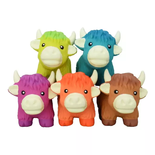 Multipet Latex Highland Cow Dog Toy – Assorted