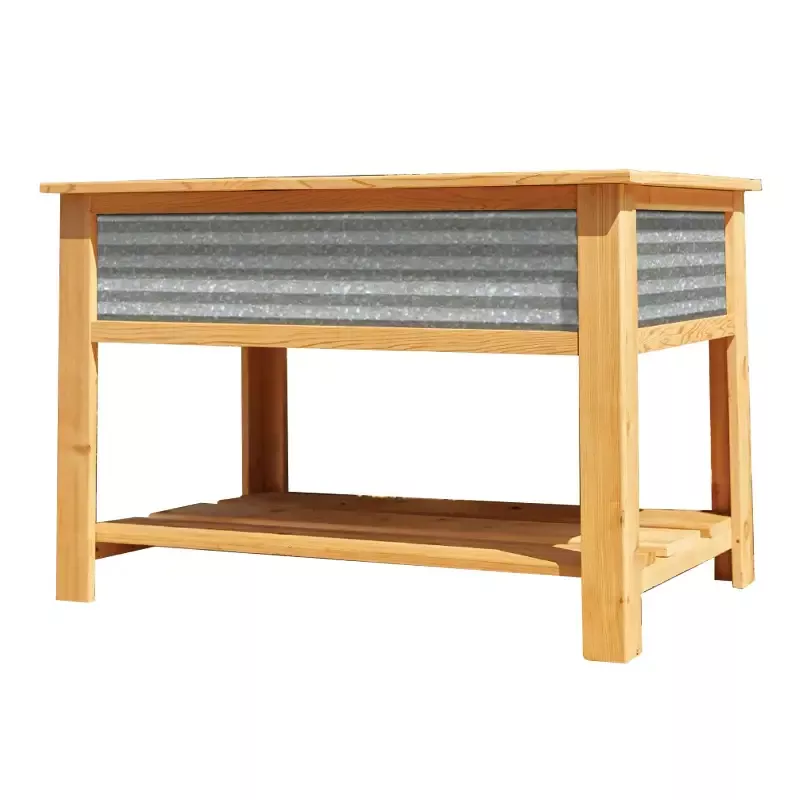 Panacea Galvanized & Cedar Elevated Garden Planter