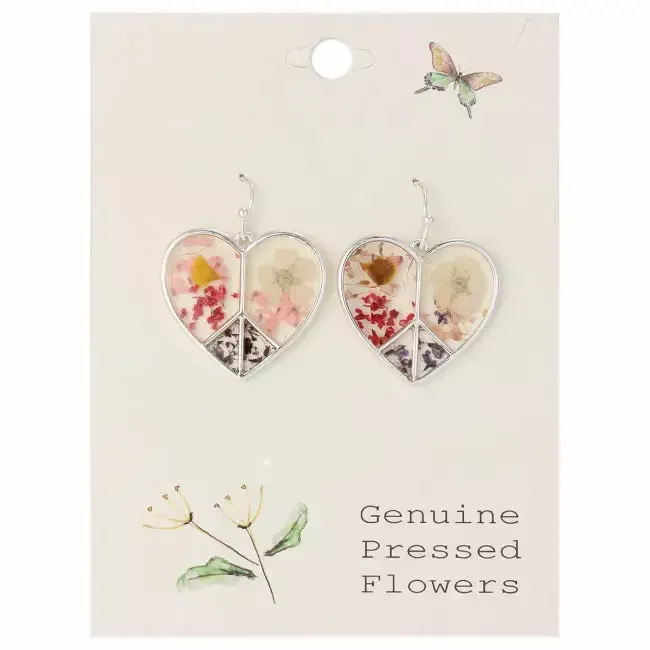 Peace and Love Dried Flowers Earring