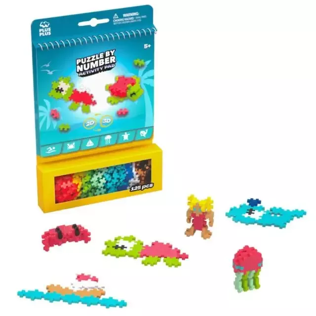 Plus Plus 125 Piece Puzzle By Number Activity Pad – Ocean