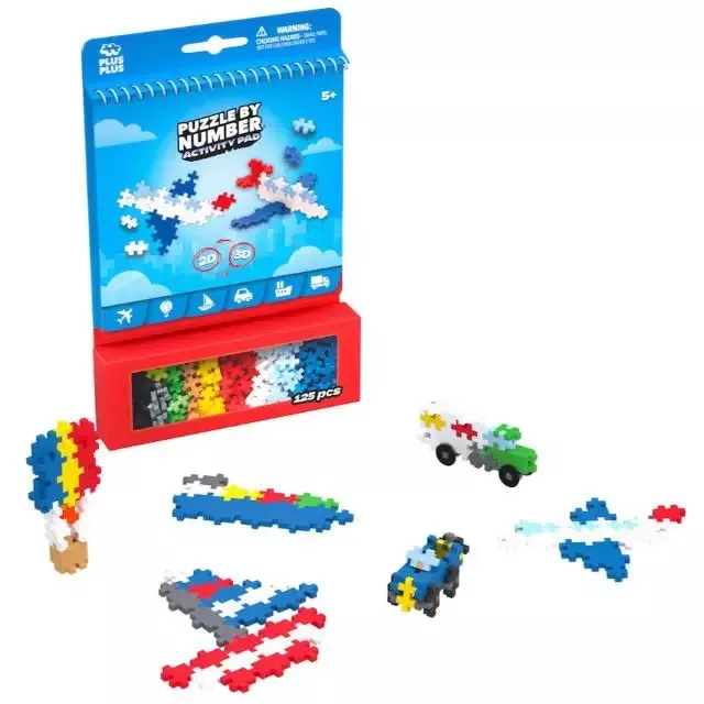 Plus Plus 125 Piece Puzzle By Number Activity Pad – Transportation
