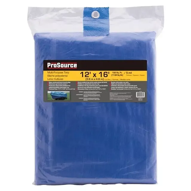 ProSource Medium Duty Multi-Purpose Tarp, Blue 12 ft. x. 16 ft.