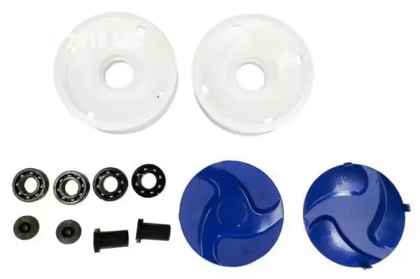 Rear Wheels w/Bearings, Nuts & Hubcaps
