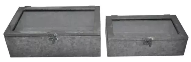 Rectangle Metal Collection Boxes, S/2
