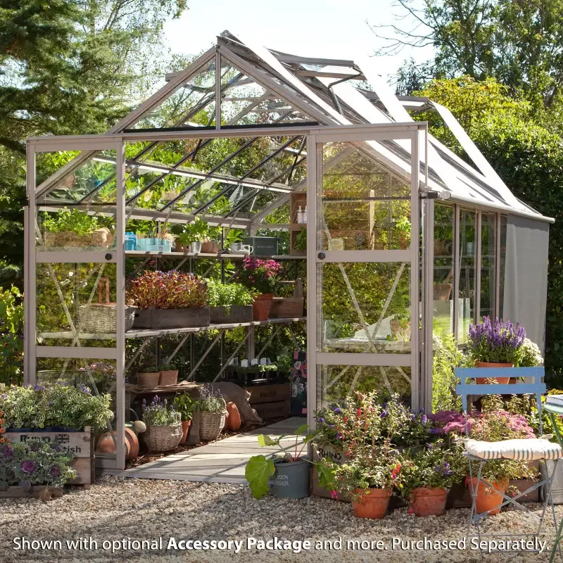 Rhino Premium Greenhouse Kit 8 x 12 ft. with 4mm Toughened Safety Glass and Aluminum Frame