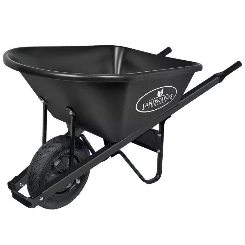 Single-Wheel Wheelbarrow, 6 Cubic Ft., Landscaper’s Select